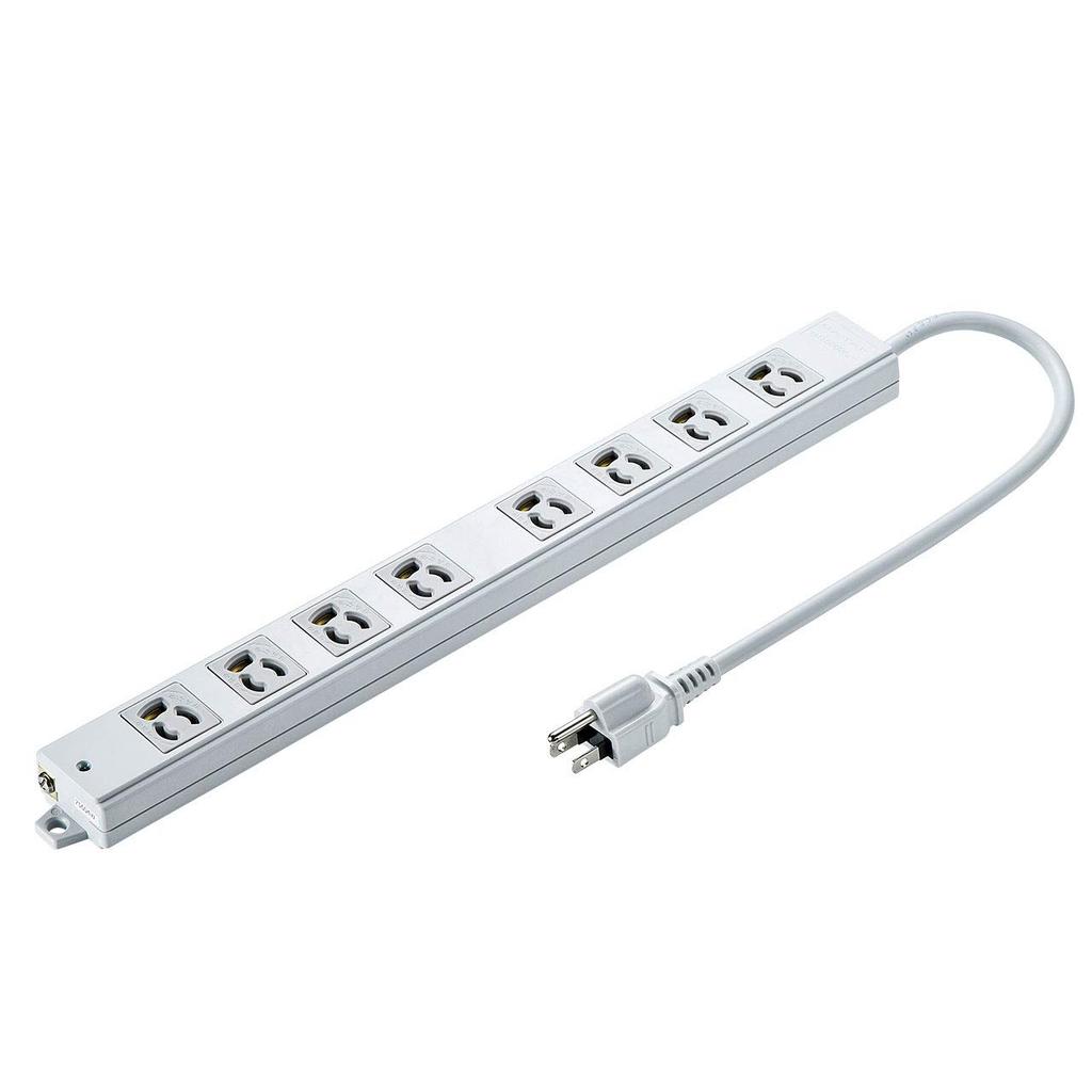 SANWA SUPPLY Construction Site Tap, 8 Outlets, 3-Pin, 0.3m, TAP-K8-03