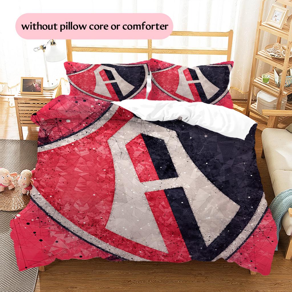 Atlas Football Club Pattern Bedding Quilt Set Home Decoration Gift (1 * duvet cover + 2 * pillowcase without core)
