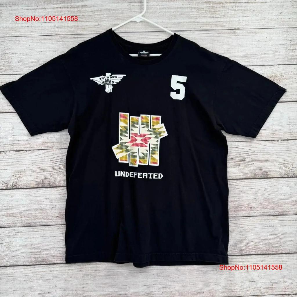 Undftd Undefeated 5 Thunder And Reign T Shirt Unisexs Size Xl Black Vintage Slightly Breathable Stretched Comfortable