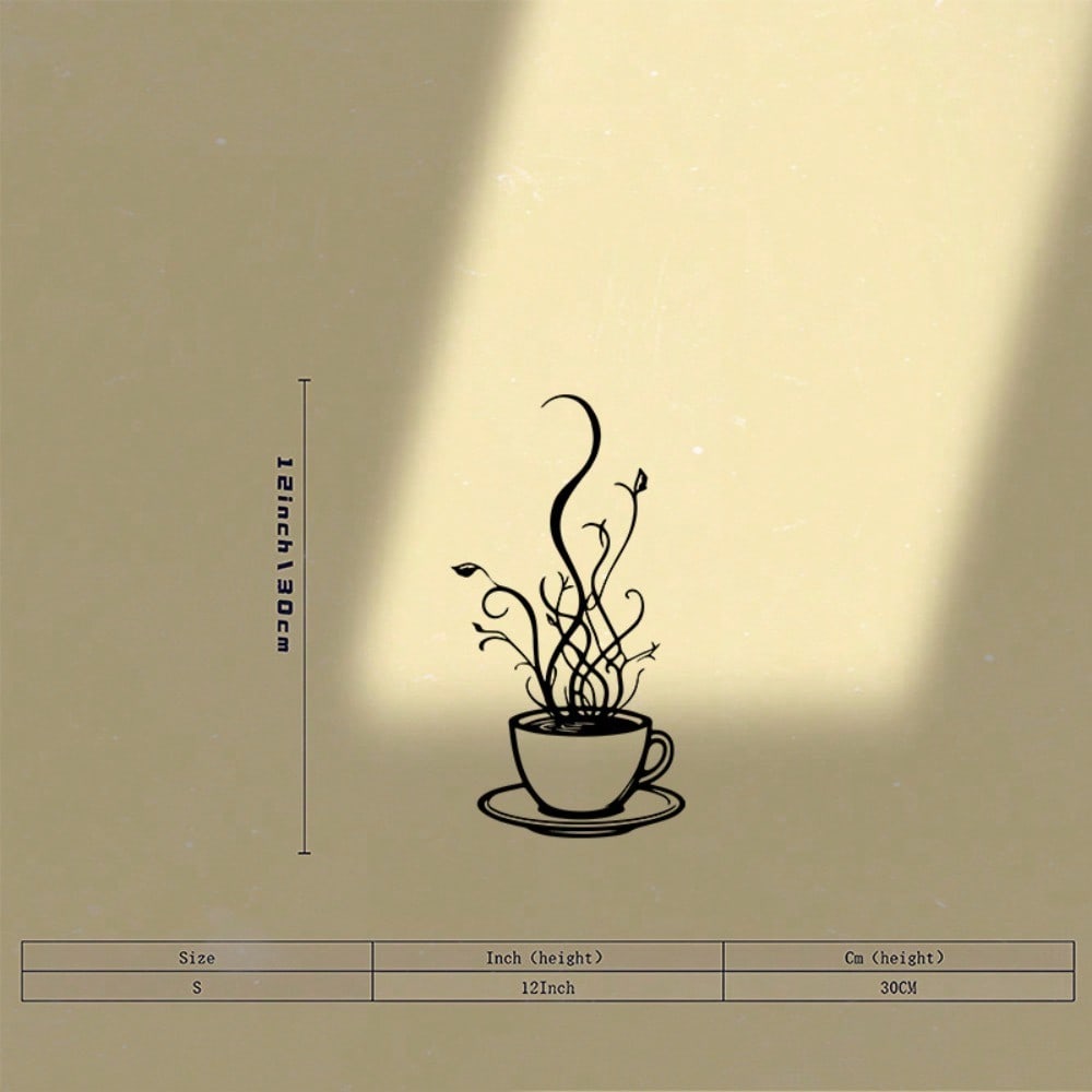 

Coffee Mug Metal Wall Art Powder Coated Iron Decor Gift for Home Kitchen Barista різнокольоровий