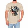 Funny Dog Mens T-Shirt Happy Pooch Pet Lover Cute Cartoon Birthday Gift