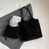 Yogodlns Wildleder Nähgarn Retro Damen Schultertaschen Lässig Vielseitig Unifarben Hohe Kapazität Handtasche Tote
