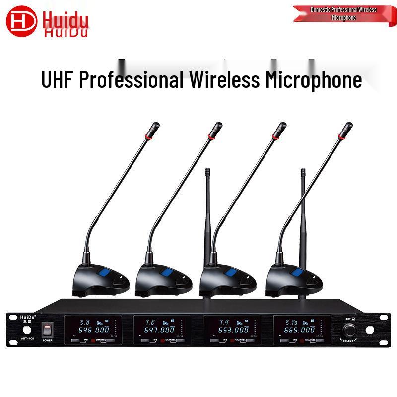 HuiDu ART-200 Professional Wireless Dual Diversity Conference Microphone with Anti-Interference Technology