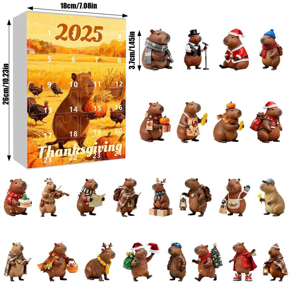 Christmas Marmot Themed Flat Pendant Calendar With Acrylic Components For Festive Decoration