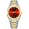 Waterproof Men's Watch Arabic Numeral Alloy Case Stainless Steel Luxury Shiny Black Silver Watch