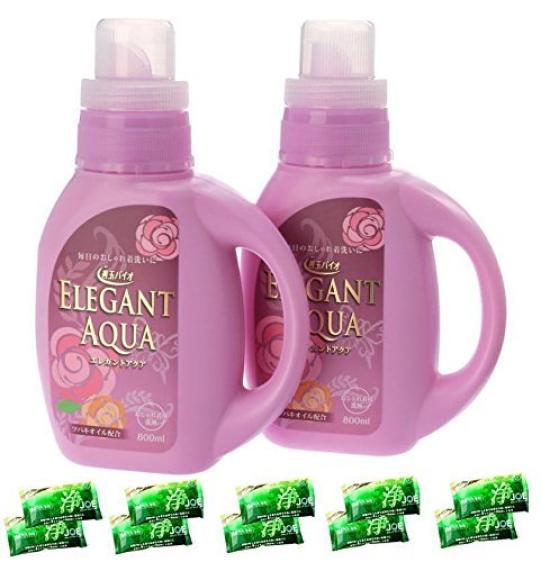 

Elegant Aqua 800ml x 2 bottles for home washing machine Includes 10 30g bags of Perfect for everyday washing of stylish use. Kyo (purifying)