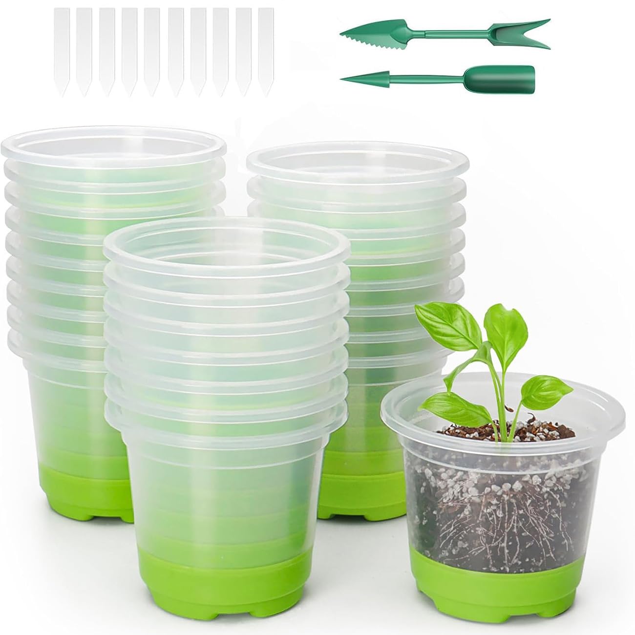 

Seedling Pots, Set of 24, Seed Trays, Growing Pots, Pots with Soft Silicone Base, Easy Transplanting of New Shoots, Germination and Seedling Cultivati