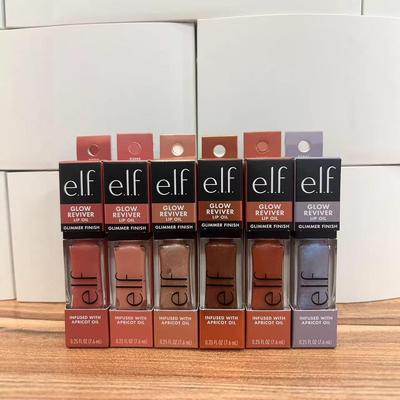 Cross Elf Colored Lip Glaze Glow Reviver: Divine Wine Lip Oil with Moisturizing and Nourishing Shimmer.