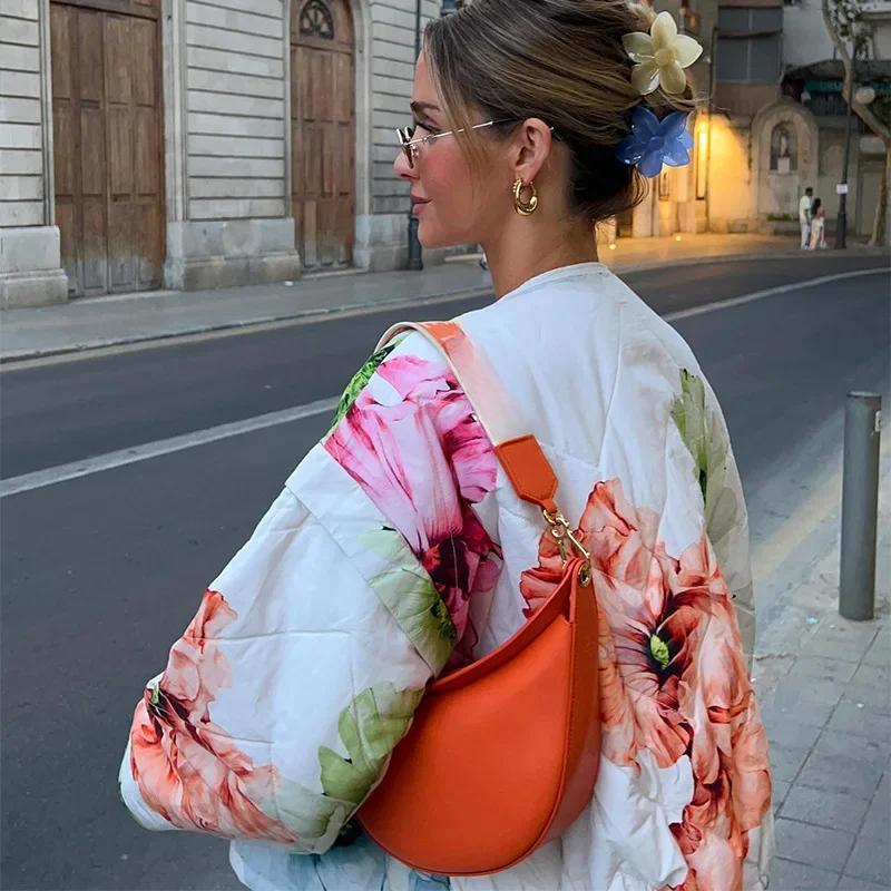 Fashion Floral Printed Jackets Women Elegant O-neck Single Breasted Draw Rope Female Coat Autumn Lady Casual Coats