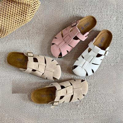 Damen Halbschuhe mit ausgeschnittenen Clogs mit dicker Sohle für den Außenbereich