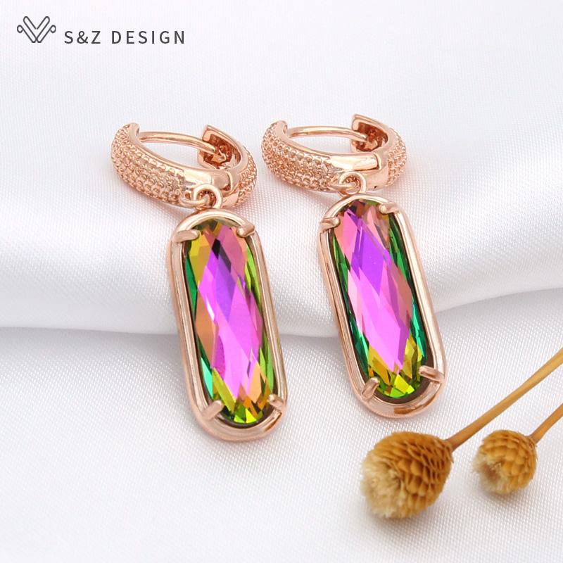 Móda Luxusní Elegantní Oválný Tvar vejce Křišťálové náušnice Pro ženy Svatební Party Šperky Dárek Cubic Zirconia Eardrop