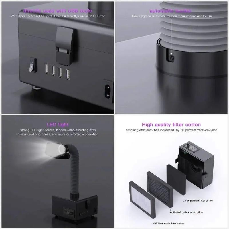 Staubreiniger Rauchreinigung Rauchabsauger Luftreiniger Lasermaschine Filter Mini Schreibtisch Lötrauchreiniger