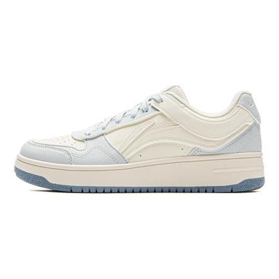 Li Ning Tianji Slip Resistant Cushioning Abrasion Resistant Lightweight Low Top Skateboard Shoes Women's White Blue AGCV090-1