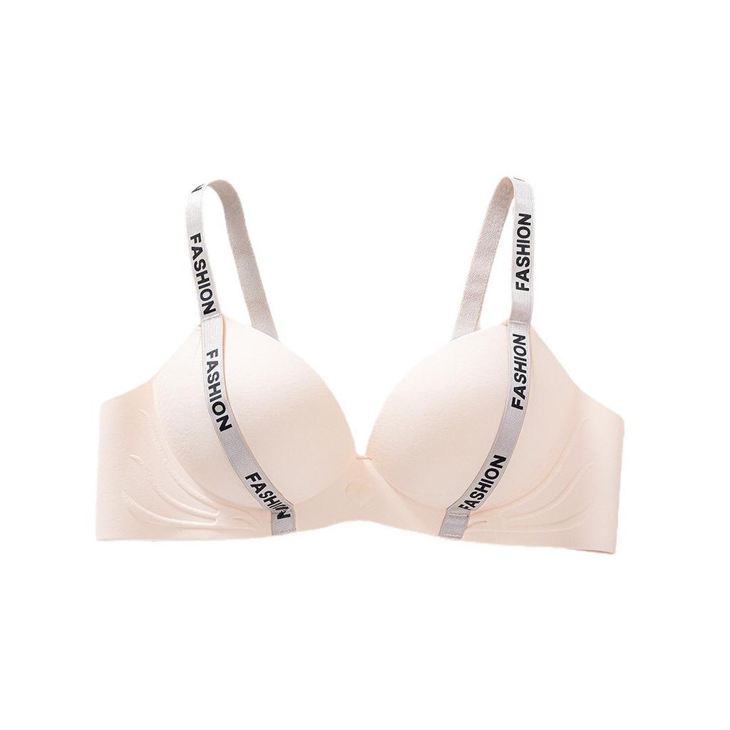 Sexy Large Size Letter Shoulder Strap Seamless Underwear Women's Small Breasts Gather and Show Large Without Steel Ring Upper Support Anti-sagging