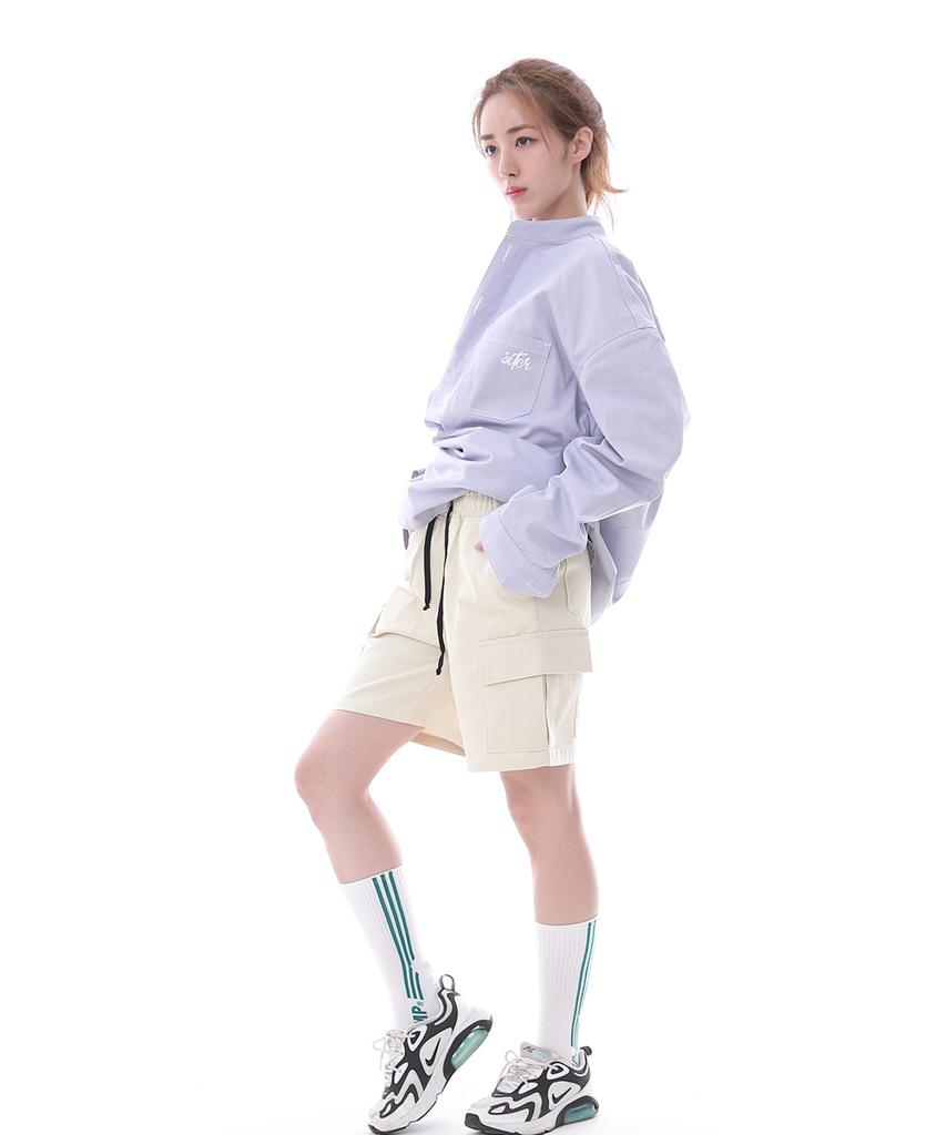 Seinteukeulu Comfortable Modern Cargo Shorts Cm-1200C Cream