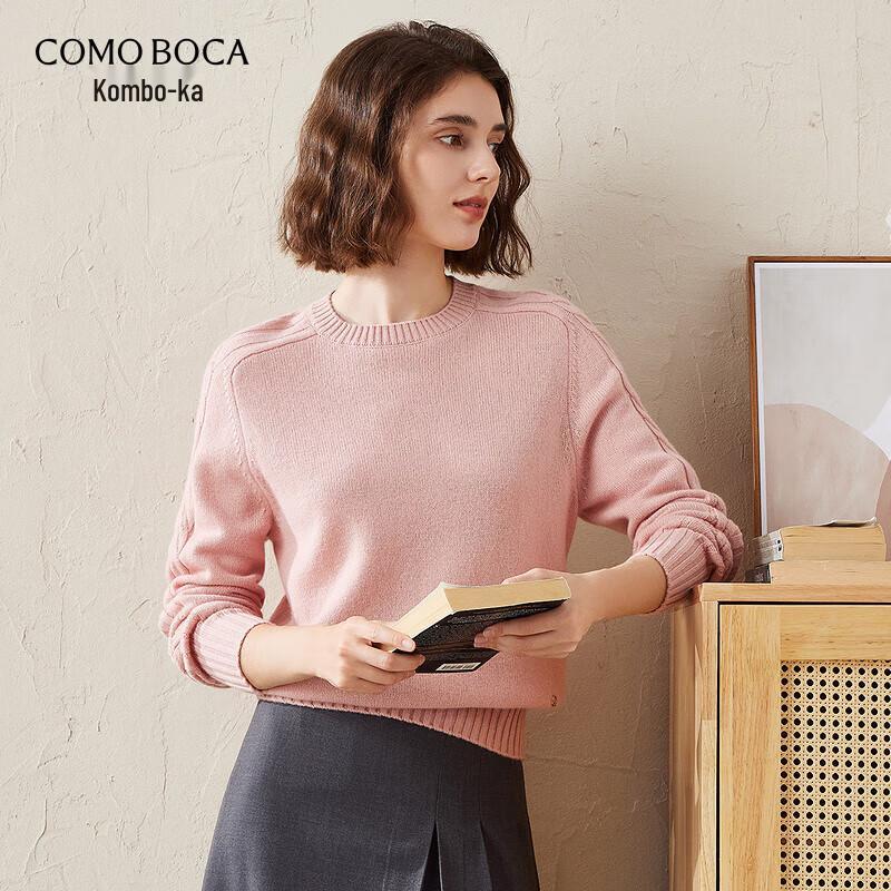 Kemon Boca Women's Thick Cashmere Saddle Shoulder Crewneck Sweater