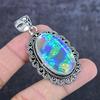 Natürlicher dichroitischer Glas Edelstein 925 Sterling Silber Schmuck Anhänger 2,36" ETC-14055