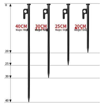 Outdoor Thickened Steel Ground Pegs for Tents and Awnings - Windproof, 20/30/40CM