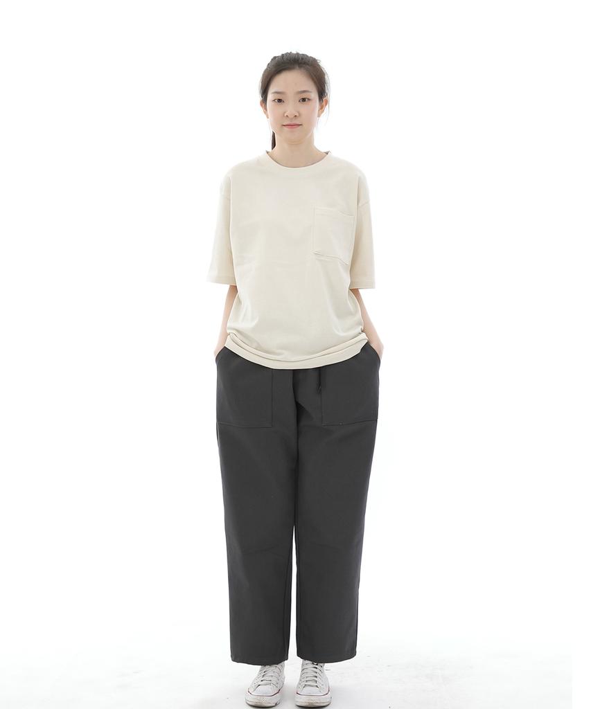 Seinteukeulu Wide Ankle Drop Fatigue Pants Waf-319 Dark Gray