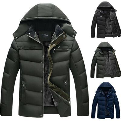 New Winter Coat Men Fashion Hooded Thick Warm Mens Jacket Father's Gift Parka