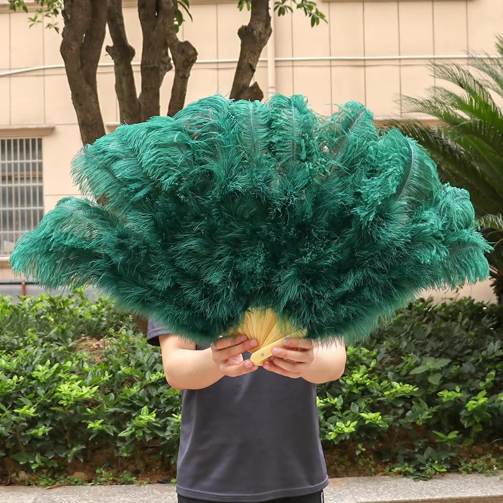 Mixing colour Ostrich Feather Hand Fan 70cm 100cm Fluffy Plumes Fan for Wedding Burlesque Stage Dance Performance Carnival Props