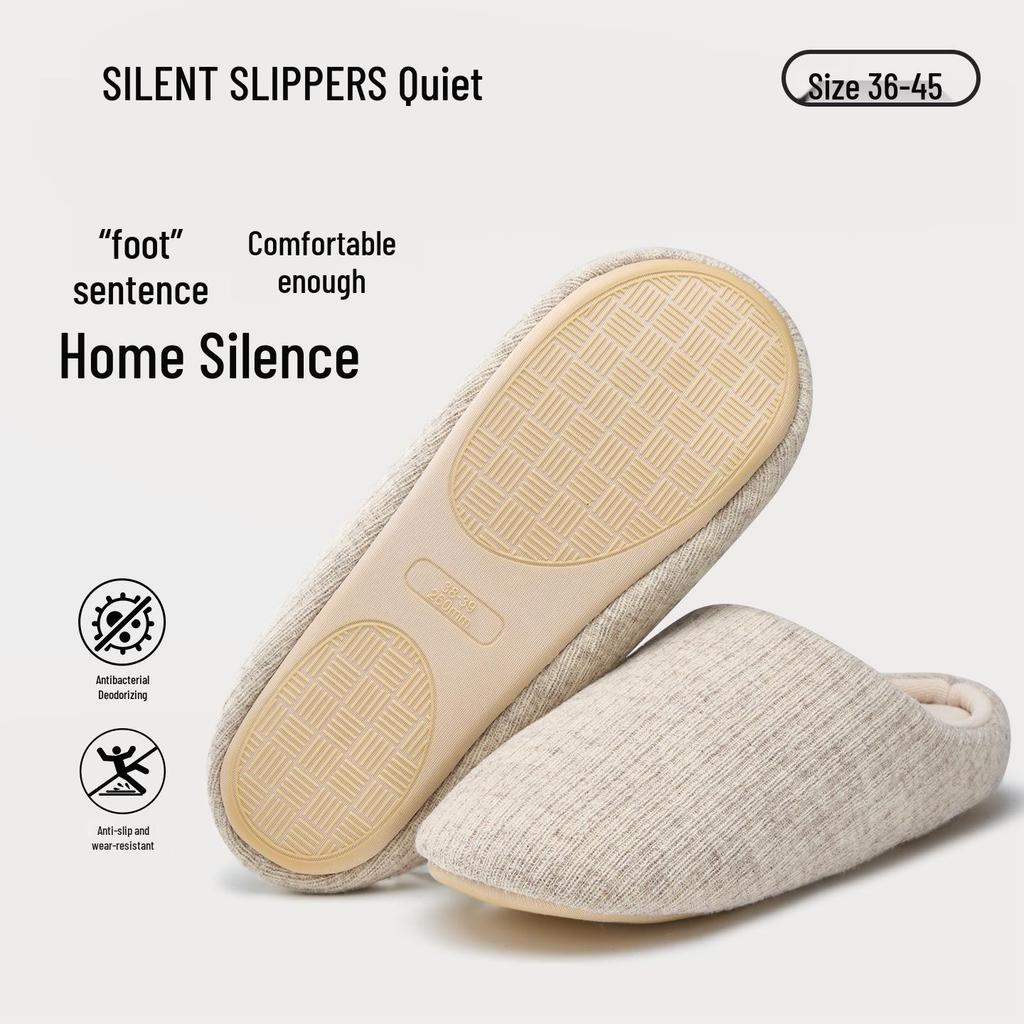 Lida Ni Women's Silent Indoor Slippers - Non-slip Soft Sole, Cotton, for Autumn/Winter