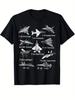 Men'S Military Aviation Graphic T-Shirt Heavyweight 220gsm Flight Suit Design Fighter Jet Models - Men's Summer Cotton Graphi...