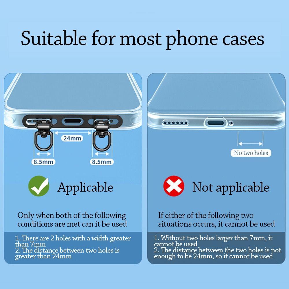 Can Rotate 360 ° Phone Lanyard Tab Double Buckle Gasket Stainless Steel Phone Lanyard Clip Patch Snap Strap Anti-lost