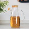 1pc Glass Oil Bottle with Graduation Olive Oil Pot Leak Proof Oil Bottle Kitchen Outdoor Barbecue Picnic Condiment