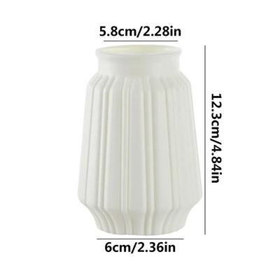 4.84 Inch Simple Modern Flower Vase White Ceramic Chinese Style Designed Flower Vase Unique Pottery Vases For Artificial Flowers