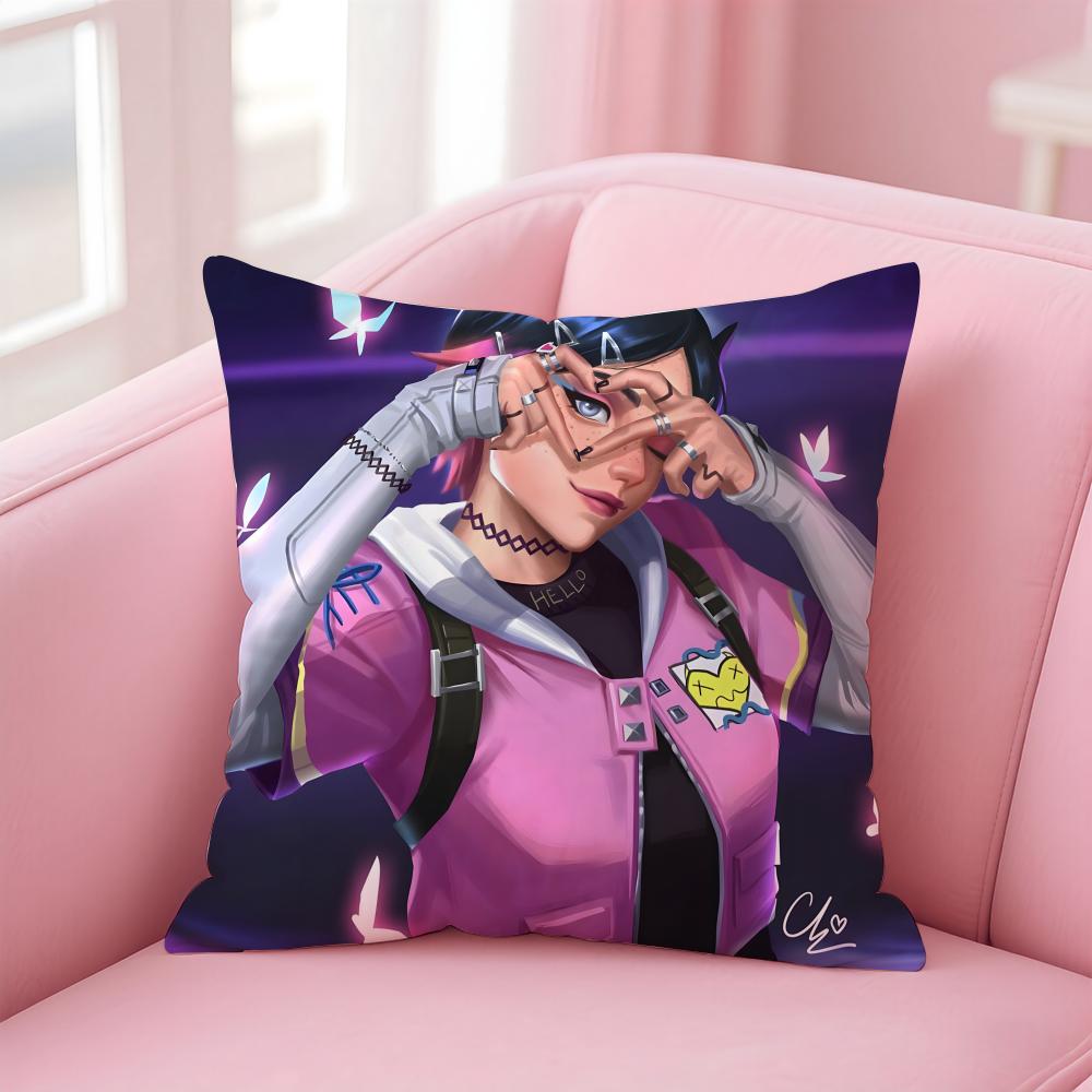 game tactical VVALORANT Cushion Cover Pillow Case Soft Friendly Fabric  Concealed Zipper