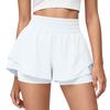 Hohe zweiseitige Sportshorts für Damen Dehnbarer elastischer Bund Leichte Laufshorts Trainings-Yoga-Skorts