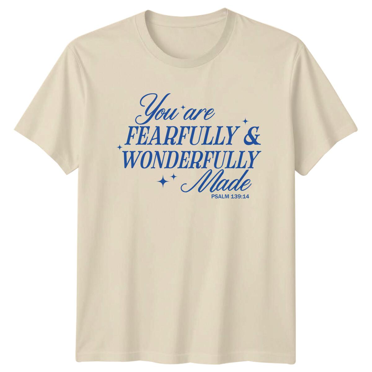 

You Are Fearfully Wonderfully Made Psalm 139:14 Christian T-Shirt S