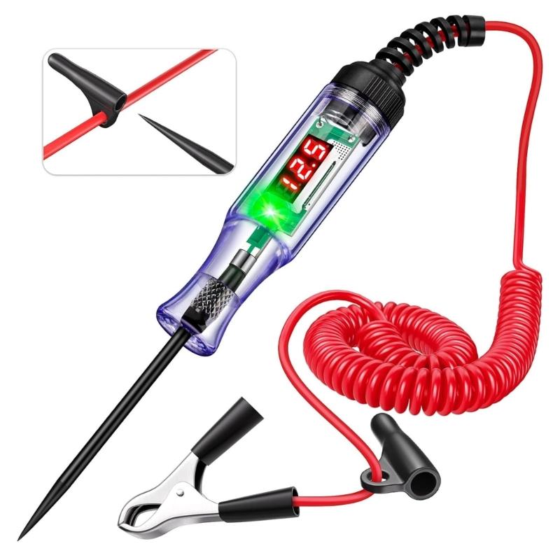 Digital LED Voltage Tester with 3V to 120V Ranges & Safety Plastic Designs Auto Circuit Test Pen for Car & Motorcycle