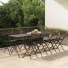 VidaXL Folding Bistro Chairs 8pcs Brown Woven Resin and Steel 3152117