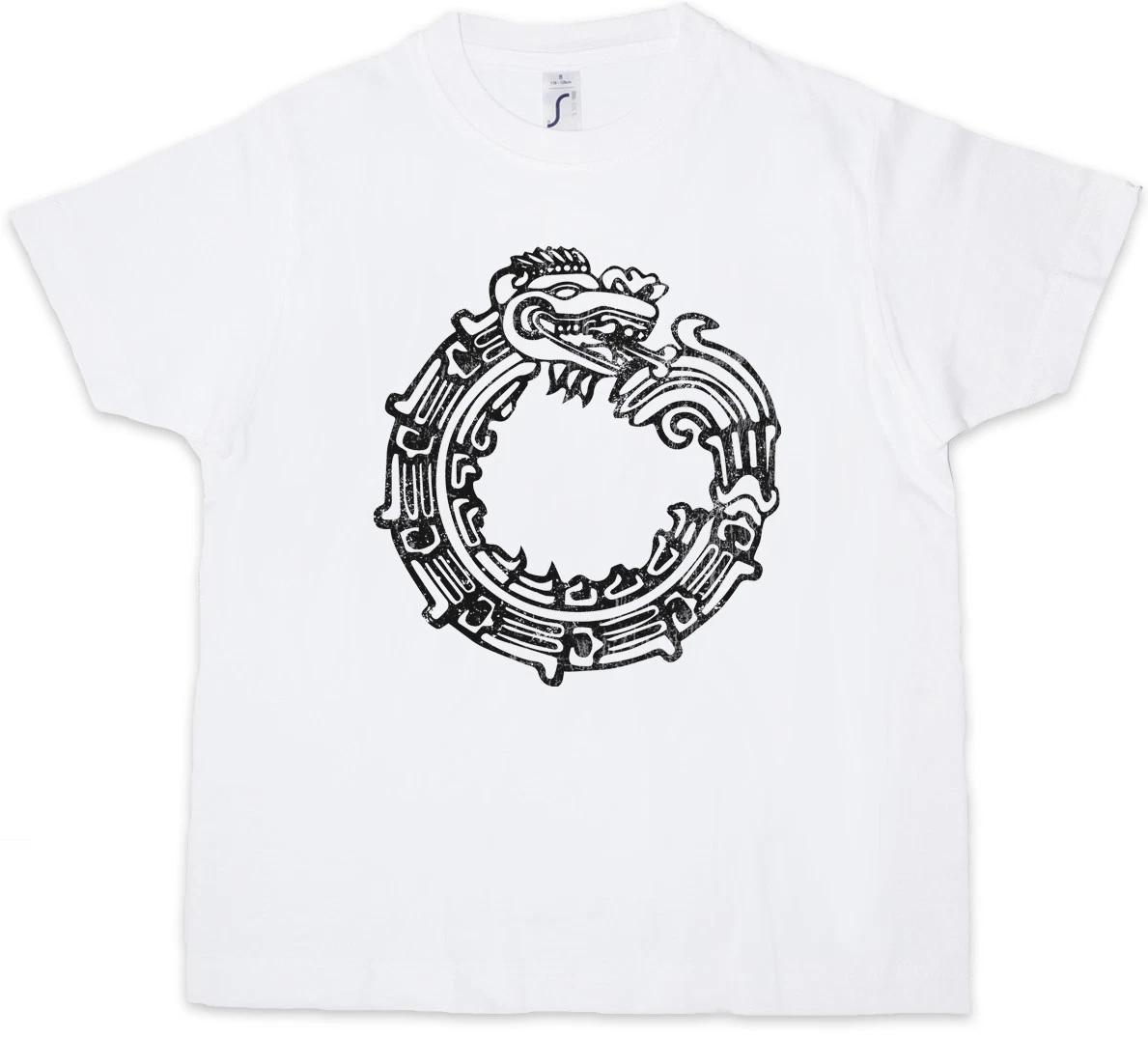 AZTEC OUROBOROS Kids Boys T-Shirt Indian Sign Civilization Mayans Religion 100