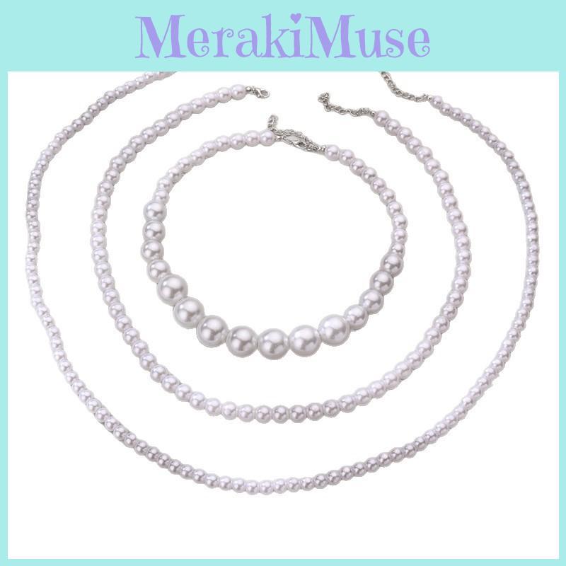 Punk Style Artificial Pearl Choker Necklace For Women With Alloy Pendant Spring