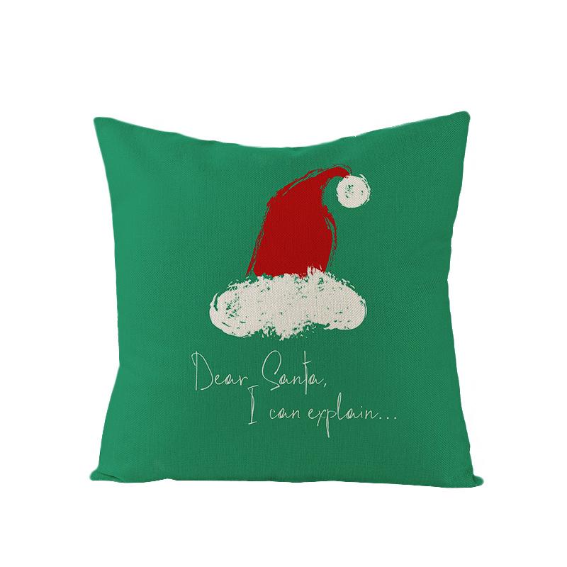 

Cartoon Print Christmas Cushion Cover Sofa Polyester Pillow Cover Square Bedside Cushion Cover 45 * 45Cm (excluding pillow core)