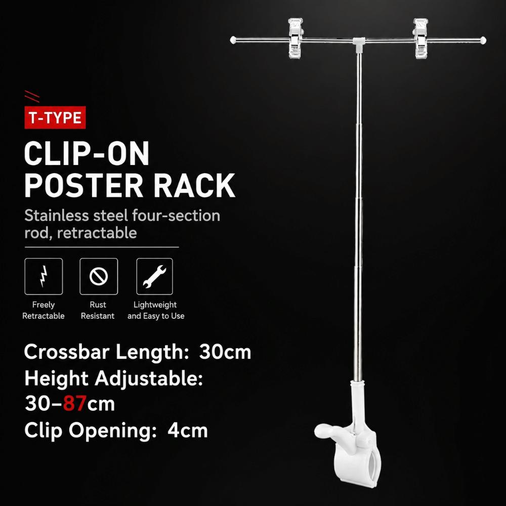 Stainless Steel KT Board Display Rack Retail Shop Market Stall Advertising 1