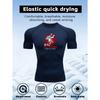 Men's Black Jiu Jitsu Print Compression T-Shirt, Quick Dry Breathable Athletic Workout Top