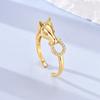 CopperHorse Head Flower Cross Open Rings Blue Zircon Open Rings for Women Dating Travel Wedding Anniversary Jewelry Gift