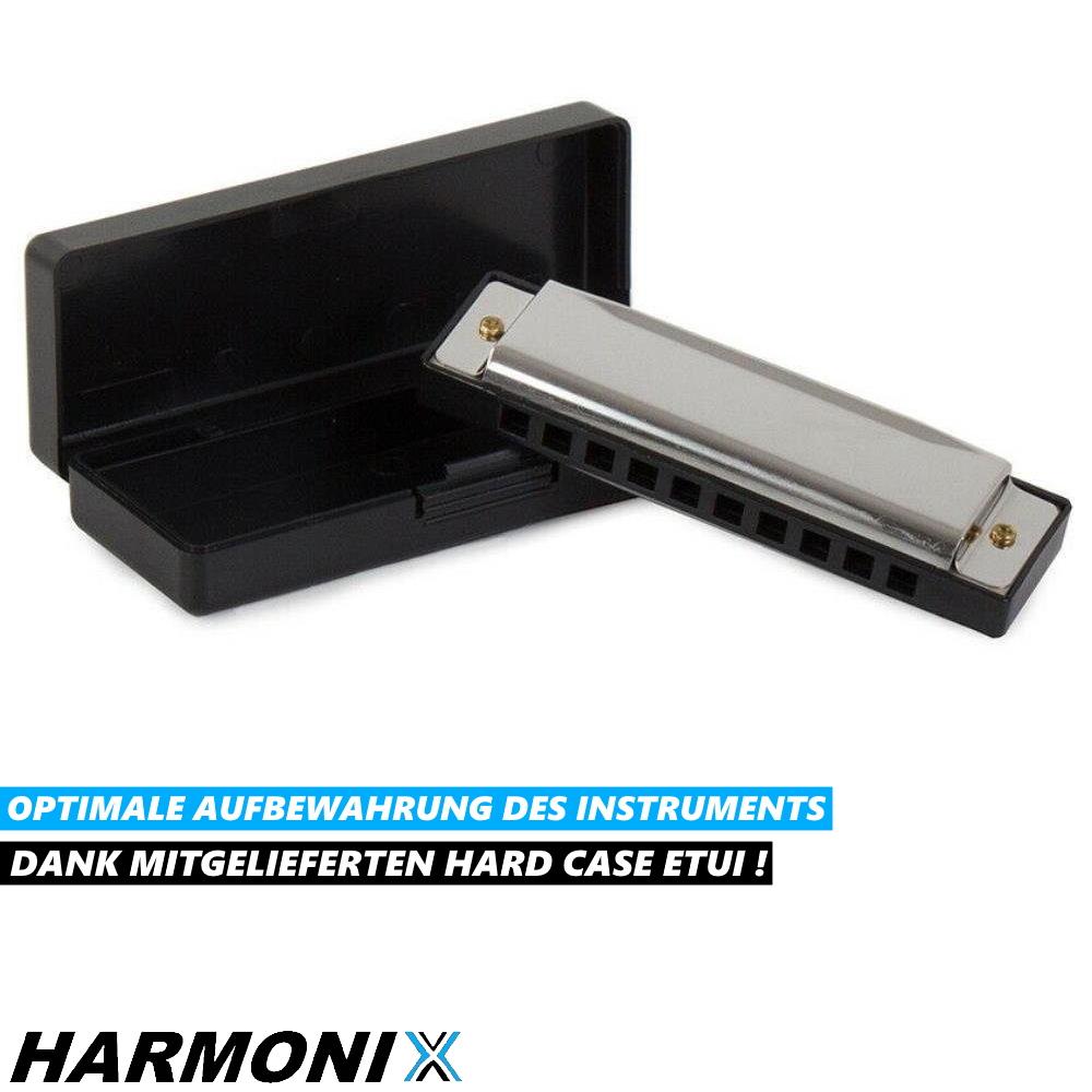 HARMONIX Högkvalitativt C-dur-munspel i metall, 10-håls diatonisk