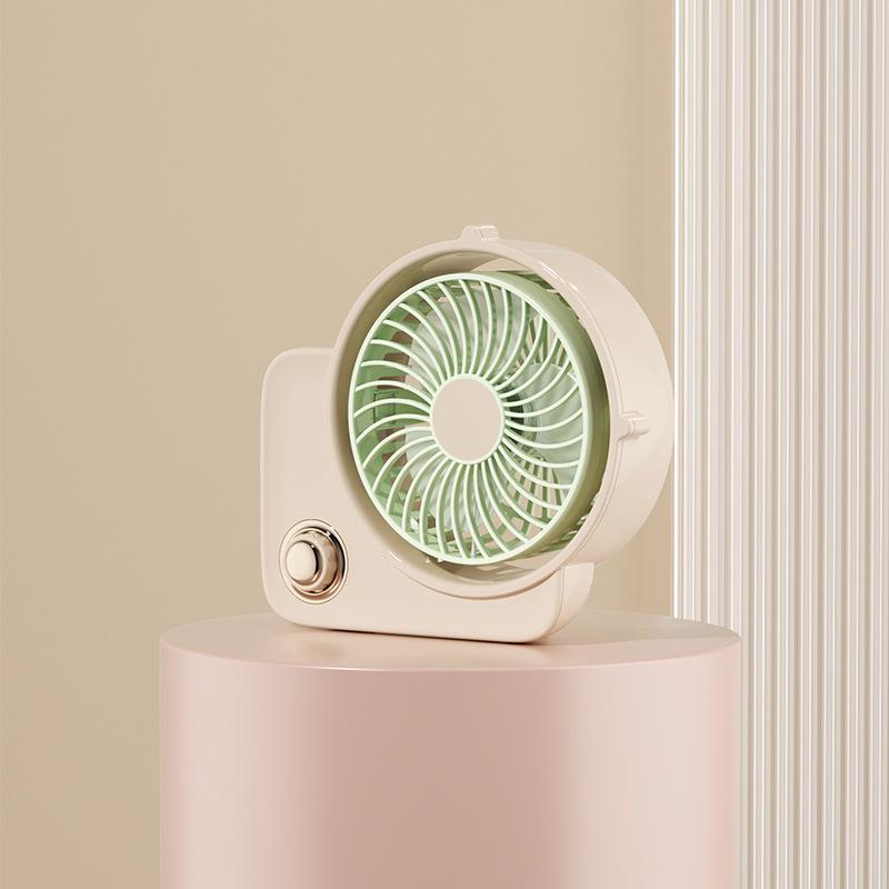 Rechargeable Mini USB Desktop Fan - High Power Cooling for Office Three Blades
