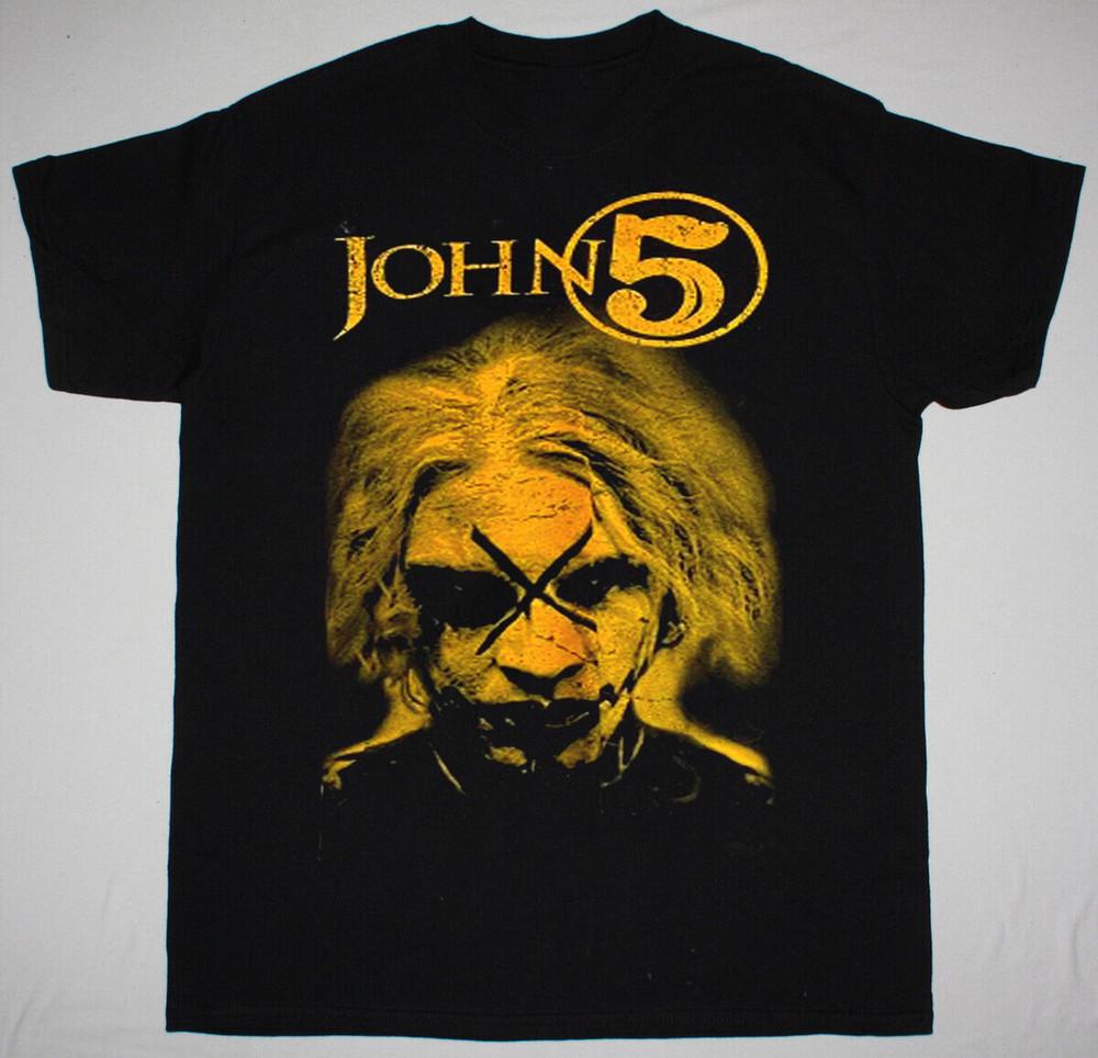 Vtg John 5 Face Gift For Fan Short Sleeve Cotton Black All Size Shirt HE623