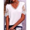 Lace Lace Loose V-neck Short Sleeve Sleeve Lace Lace Loose V Neck Short Sleeve T-shirt for Women