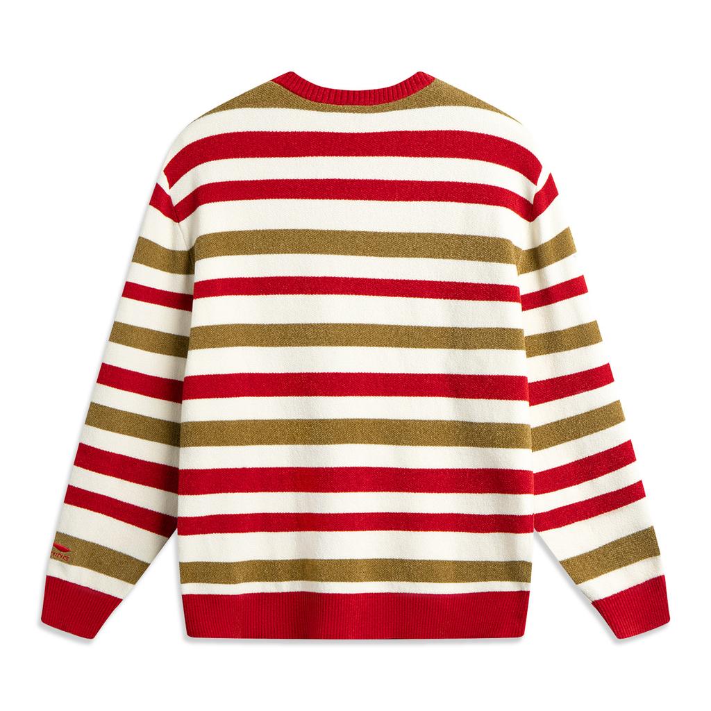 Li Ning Daily Prosperity Series CNY Zodiac Year Simple Comfortable Versatile Casual Loose Dopamine Round Neck Long Sleeve Knit Sweater AMBV051-1