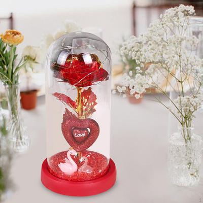 Glas Rose Flower Gift, Valentijnsdag Decor, Forever Nachtkastje Licht, Eeuwig bedekt