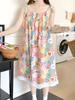 Strap Sleeveless Suspender Dress Women's Summer New Dopamine Lace Splicing Loose and Thin Medium and Long Dress