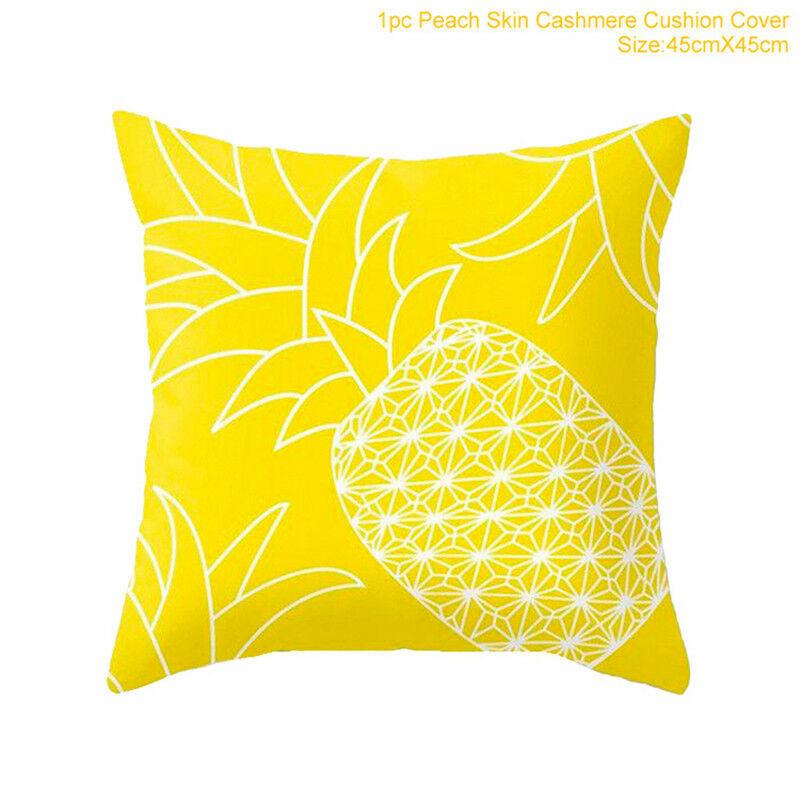 Classic Yellow Geometric Pillow Case Crafted From Luxurious Peach Skin Cashmere
