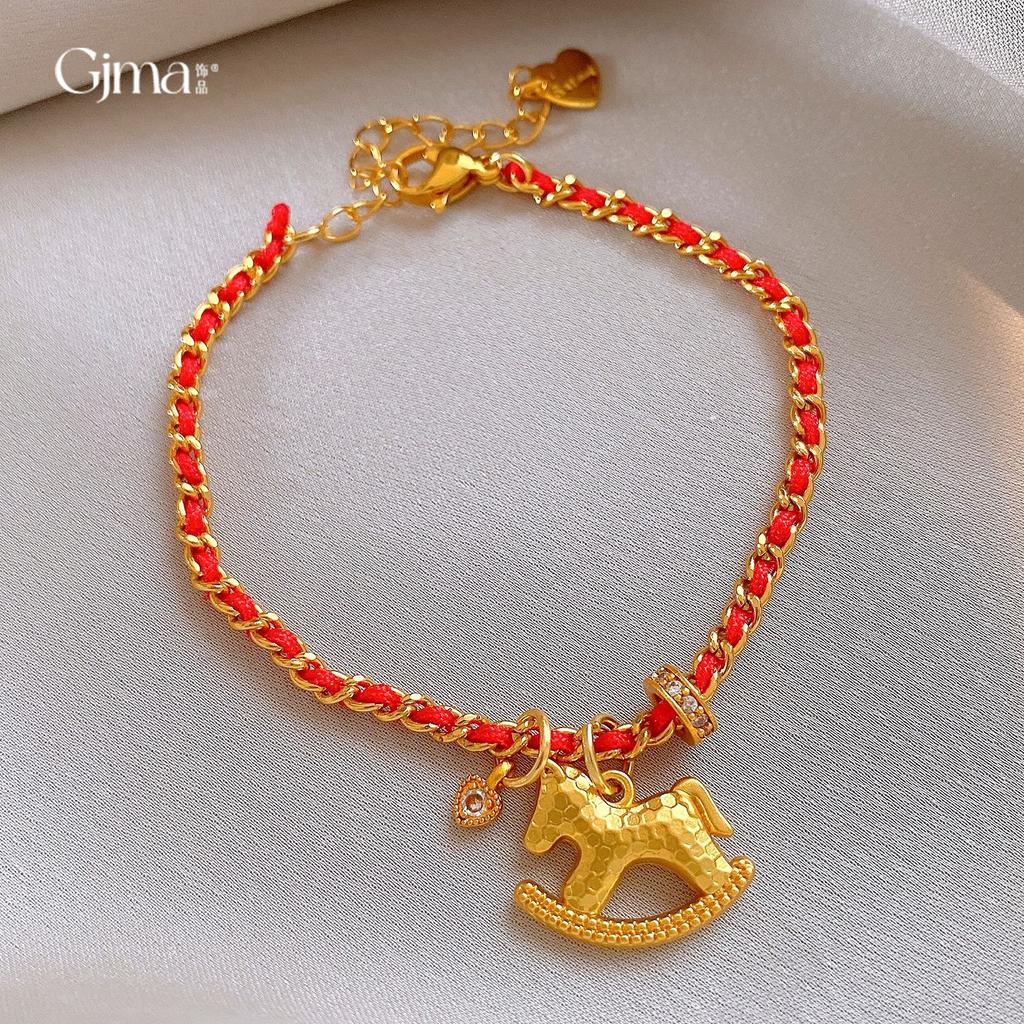 New Chinese style red braided rope natal year pony pendant bracelet bracelet personalized jewelry